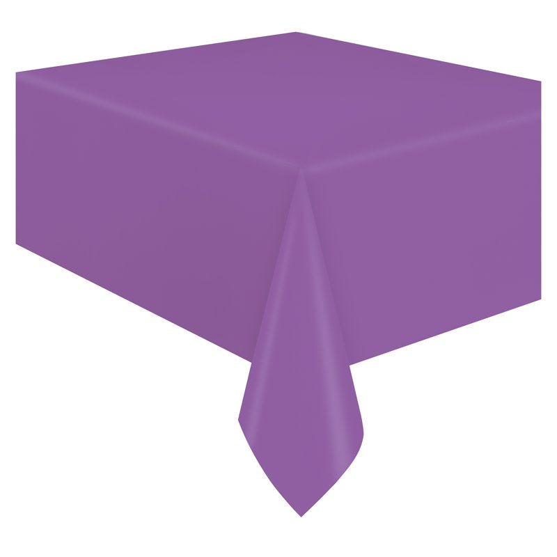 Purple Rectangular Plastic Table Cover 54x108 Inches for Events & Parties