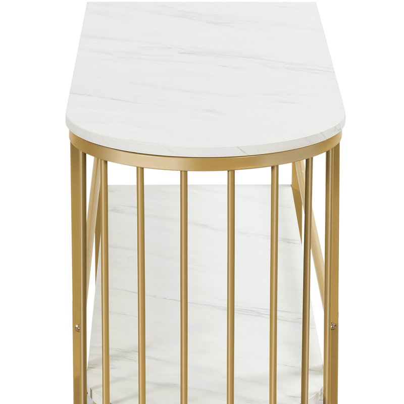 3-Tier Mini Bar Cabinet with Wine Racks - White