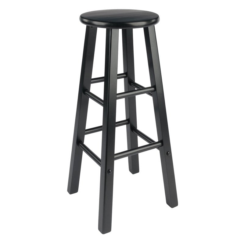 2-Piece Bar Stool Set - 29" Height, Black Finish