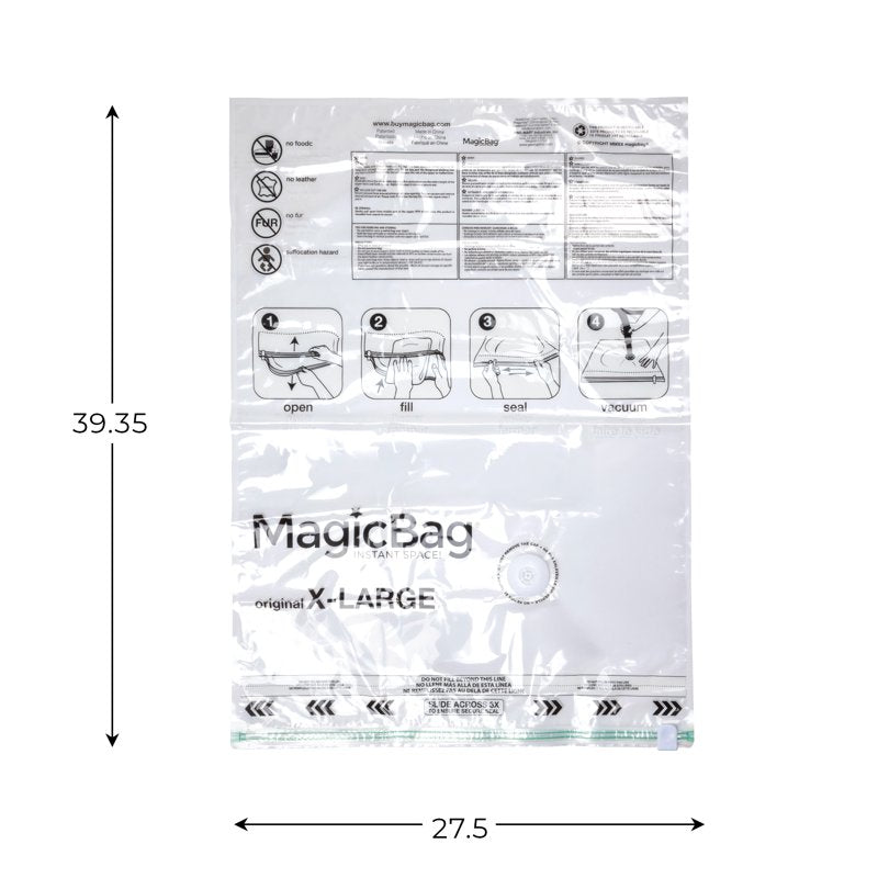 X-Large Vacuum Storage Bags - 12 Pack for Bedding & Clothes