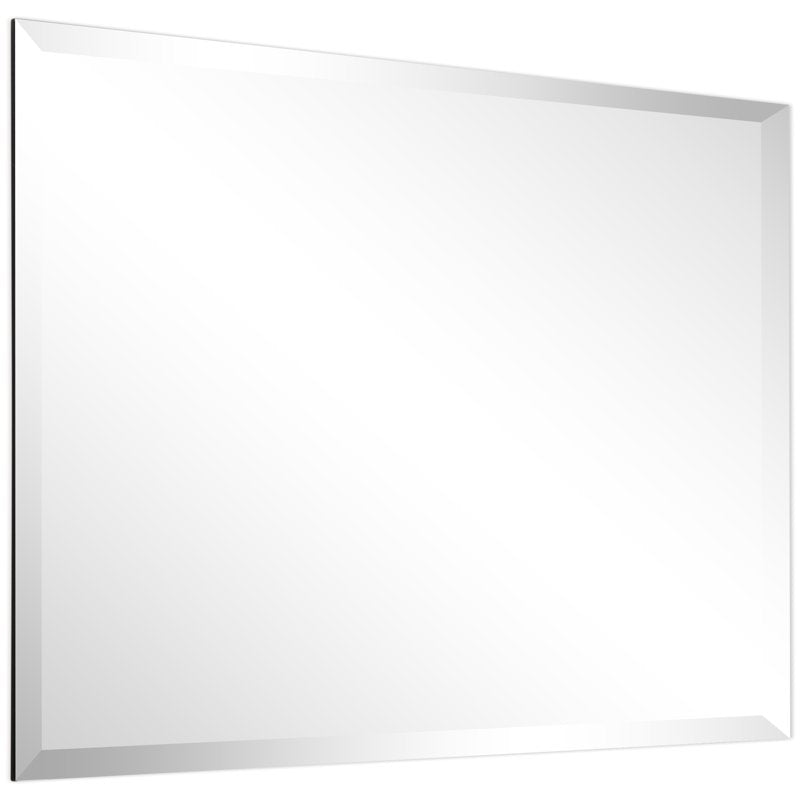 24x36 Inch Frameless Beveled Prism Wall Mirror - Clear Glass, Vertical or Horizontal Mount