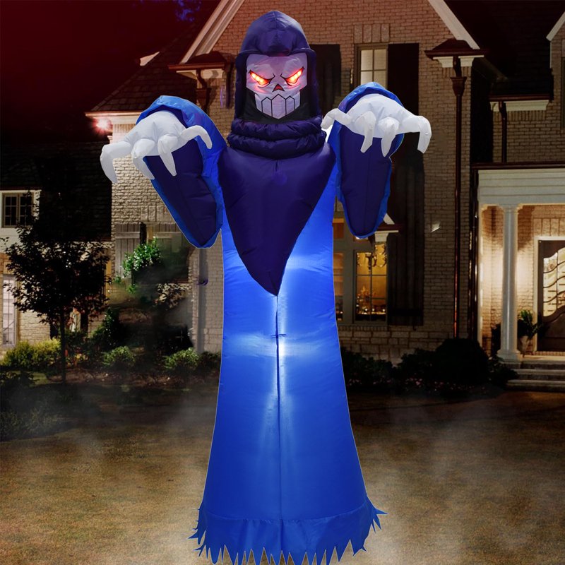 7.55 Ft Inflatable Halloween Grim Reaper Ghost with LED Lights Yard Decor