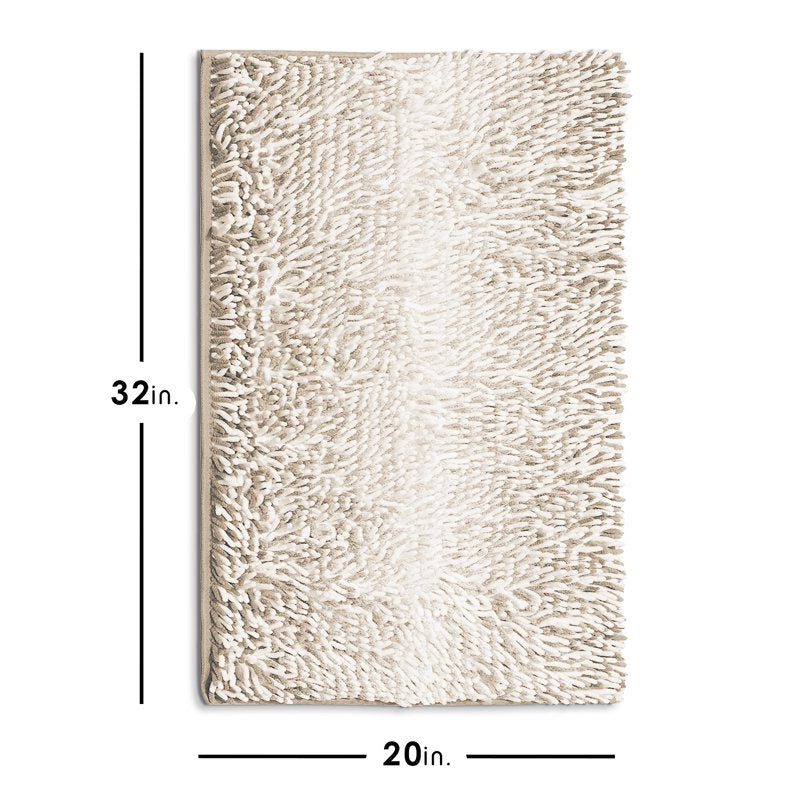 Gray Chenille Bathroom Rug Non Slip Bath Mat 24x36 Ultra Absorbent and Soft