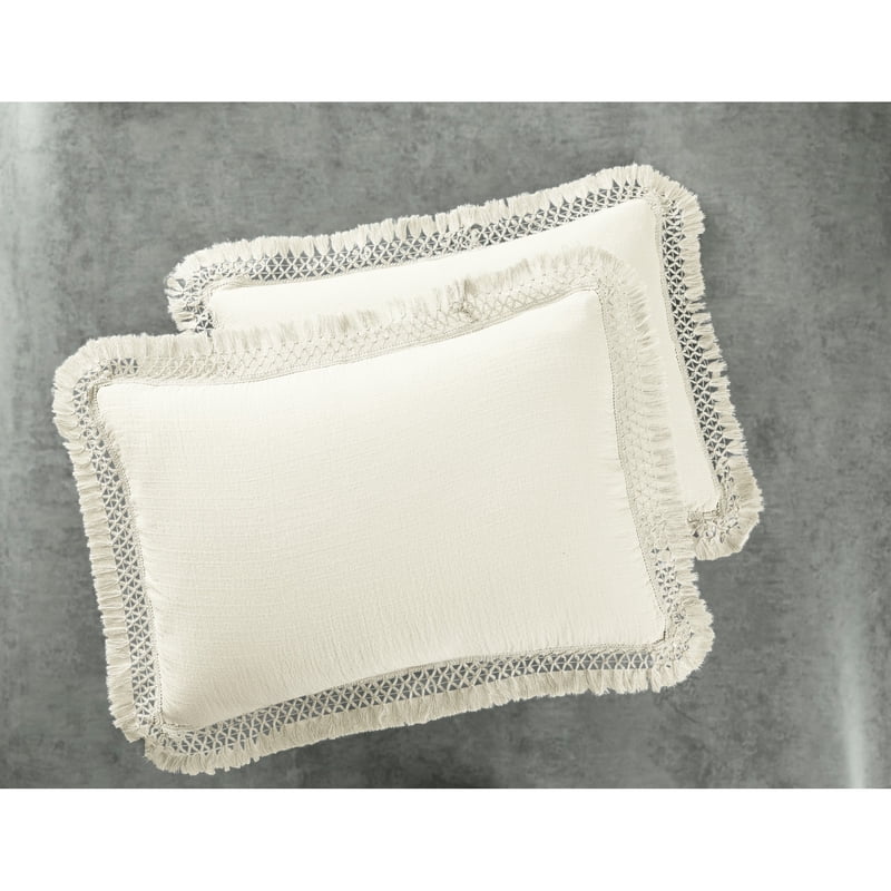 Full/Queen Textured Matelassé Duvet Cover Set - Vanilla Dream, No Fill