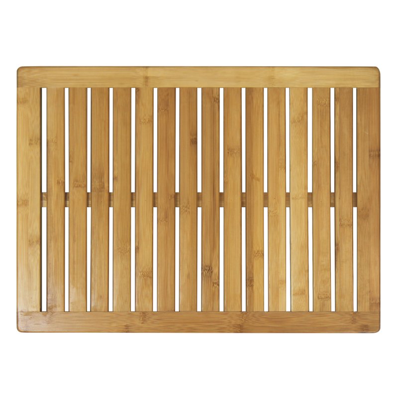 Oceanstar Bamboo Shower and Floor Mat 23.75 x 17.75 Inches Eco-Friendly