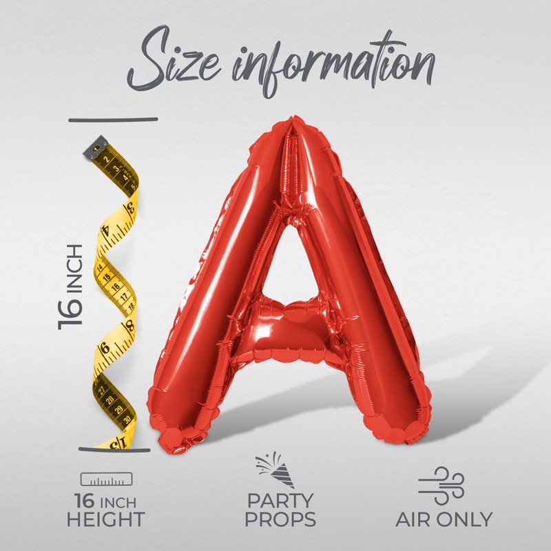 Letter Balloons - STOP IN FOR A SPELL 16 Inch Alphabet Foil Balloon - Red - Halloween Party Banner