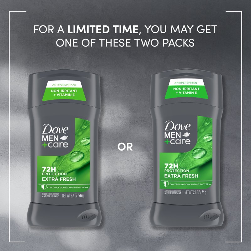 Dove Men’s Antiperspirant Deodorant Stick 3-Pack - 72-Hour Odor Protection, Extra Fresh Citrus, 2.6 oz Each
