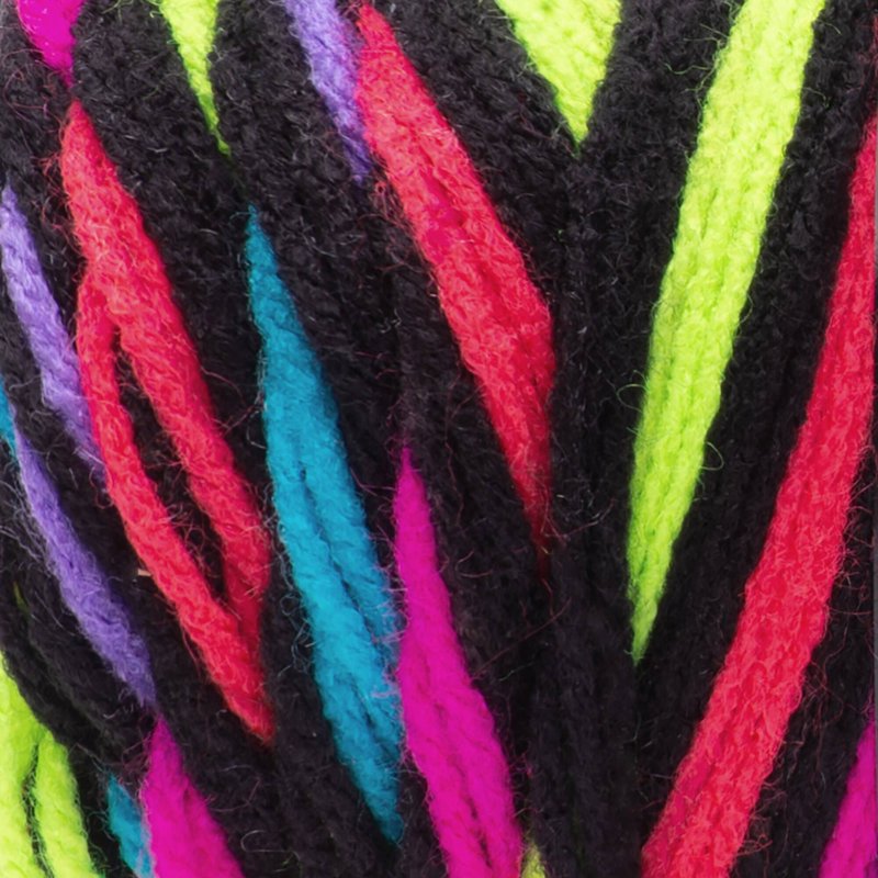 Multicolor Neon Stripe Acrylic Yarn Jumbo Skein 10oz for Knitting & Crochet