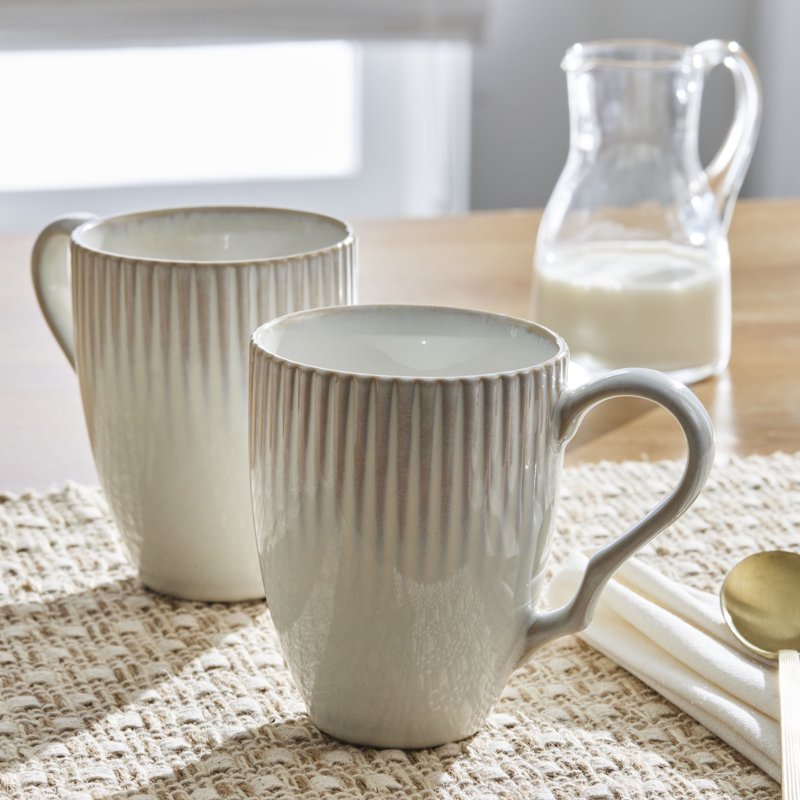 13 oz Stoneware Cream Mug - 2 Pack, Sawyer Collection