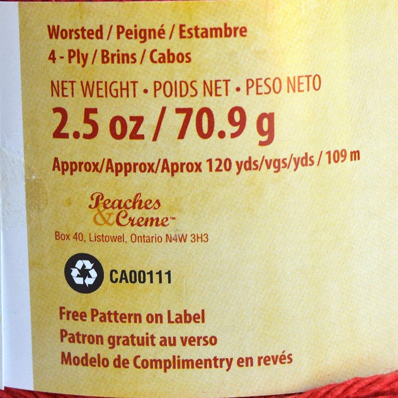 Red Cotton Yarn 3 Pack - Peaches & Creme Medium Worsted Weight 120 Yards