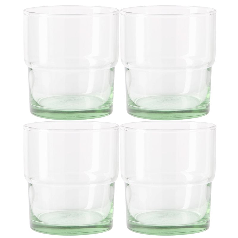 Recycled Green Glassware - 10 oz, 4 Pack - Eco-Friendly 2 Pack