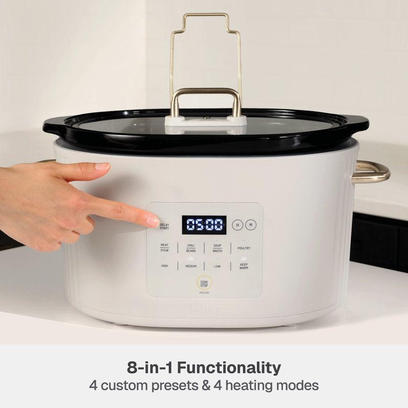 6QT Programmable Slow Cooker - Sand White