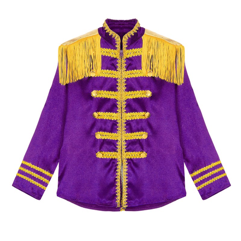 Kids Boys 1960s British Rock Star Zipper Jacket - Purple, Size 16