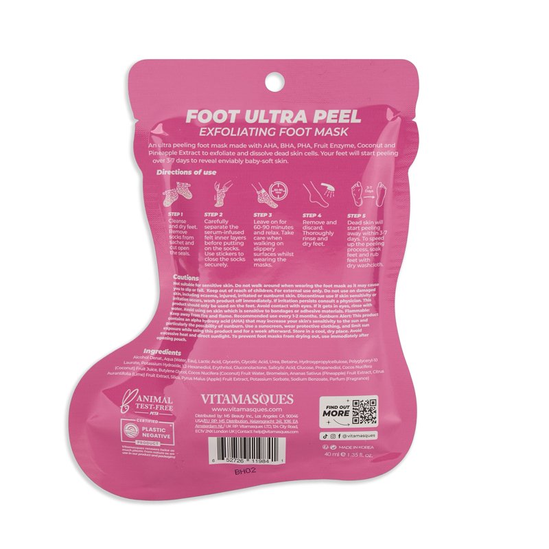 Exfoliating Foot Mask with Coconut & Pineapple Extract - 1 Pair