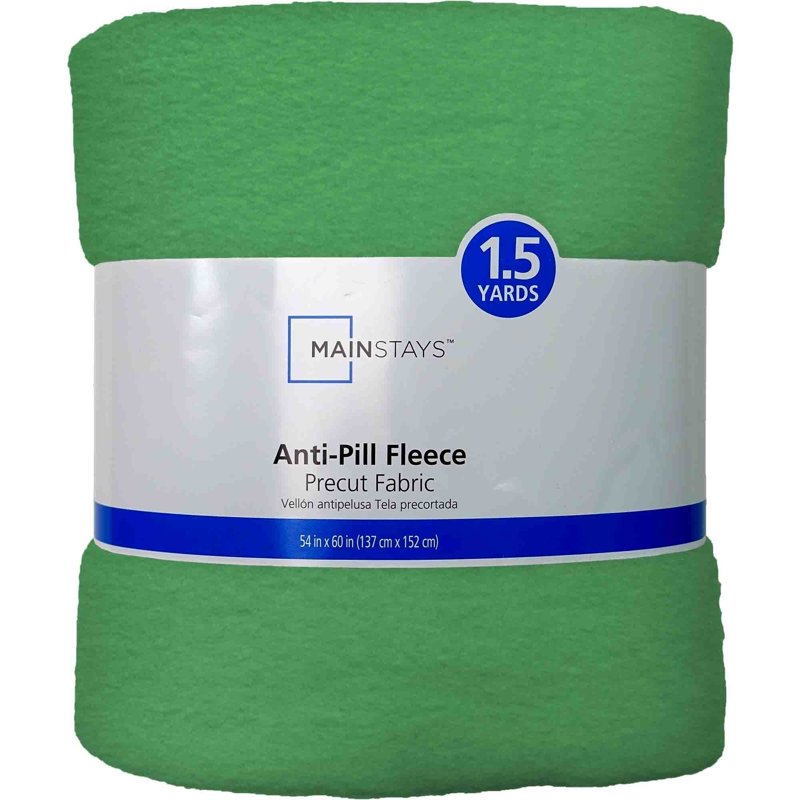 Multicolor 2 Pack Anti-Pill Fleece Fabric - 100% Polyester, 1.5-Yard Precut, Kelly Green