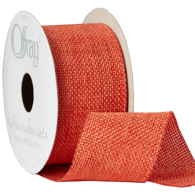 Orange Burlap Woven Ribbon 1.5 Inch Wide - 9 Feet for Crafts & Decorations (Variation of THIS listing)