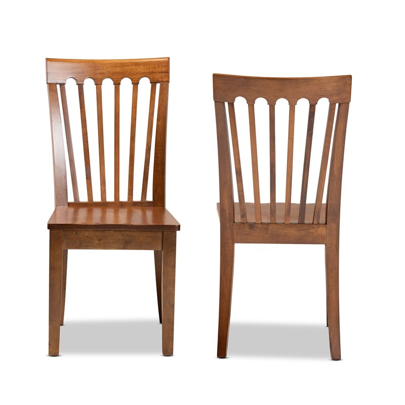 Minette Dining Chairs Set of 2 - Walnut Brown Wood
