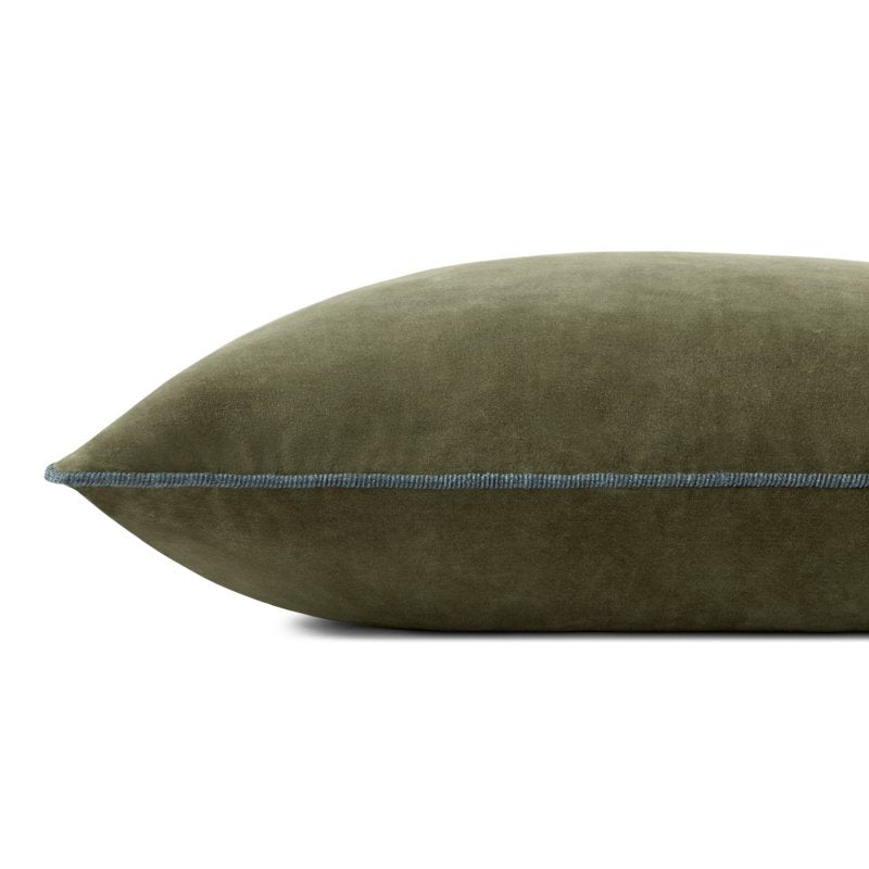 Decorative Pillow 16x26 Green Velvet Cushion for Living Room & Bedroom