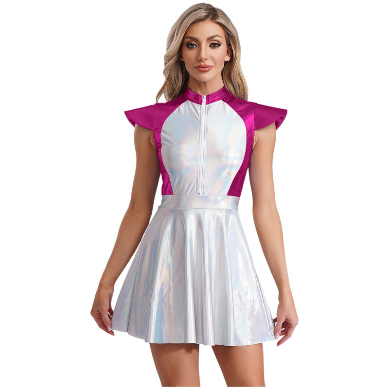 Women’s Space Fighter Costume Astronaut Alien Dress - Hot Pink, Small