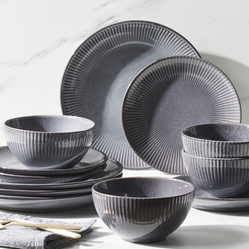 Stoneware Salad Plate - Sawyer Grey - 2 Pack
