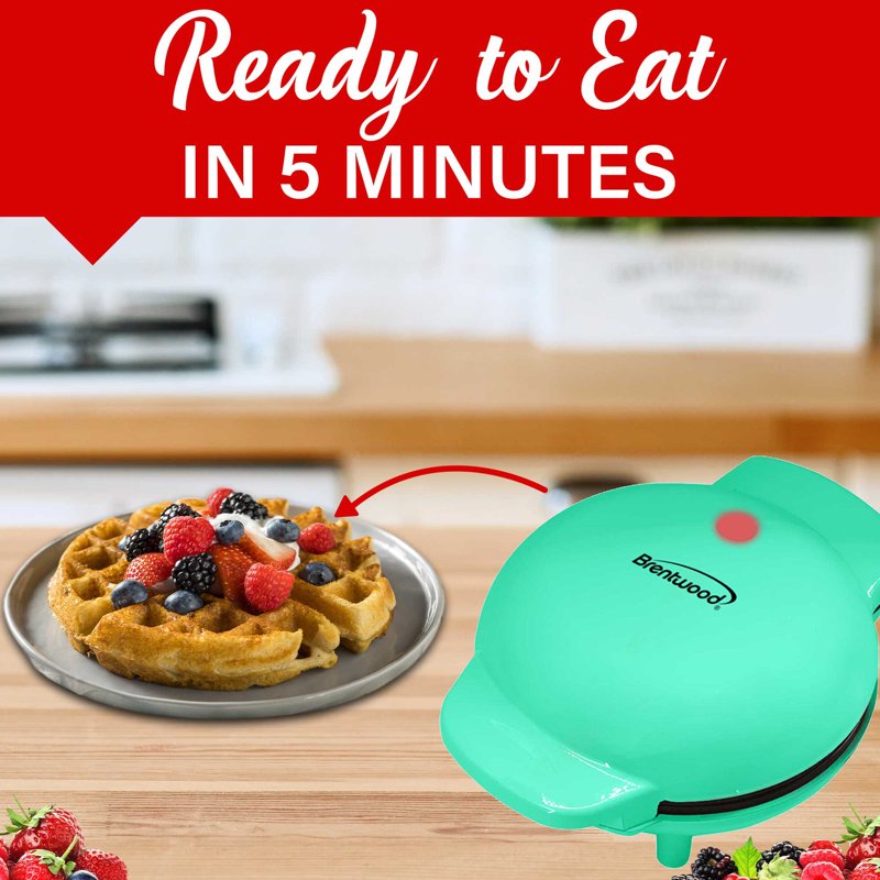 400-Watt Non-Stick Mini Waffle Maker - Blue