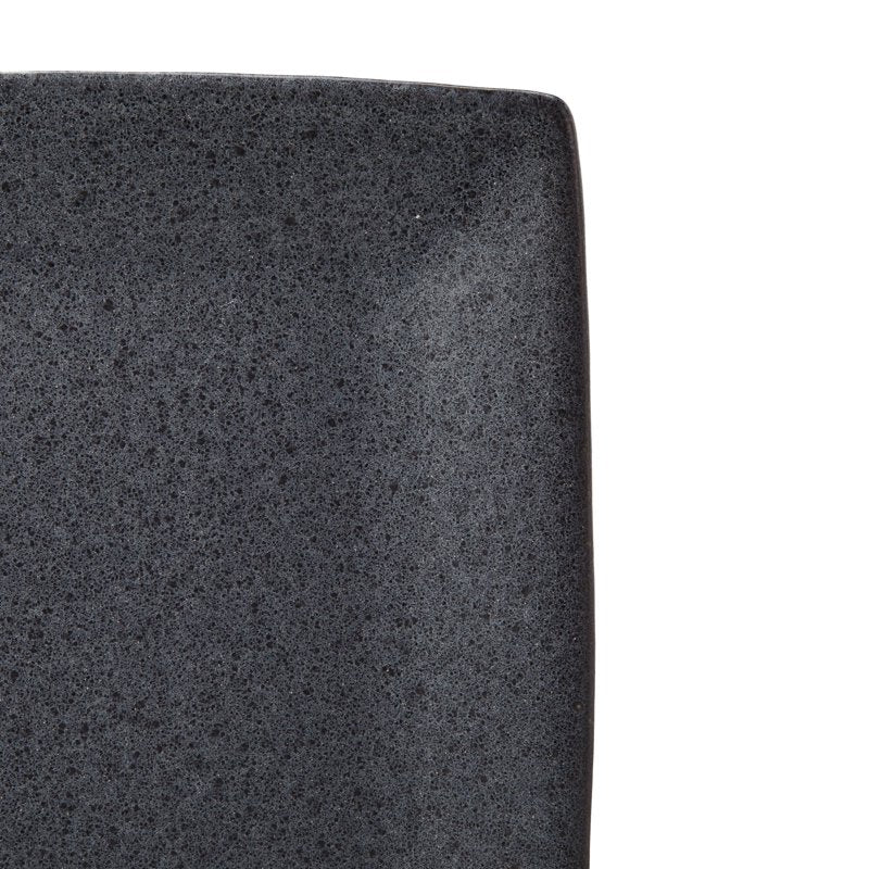 Stoneware Salad Plates - 2 Pack Dark Gray Square Design