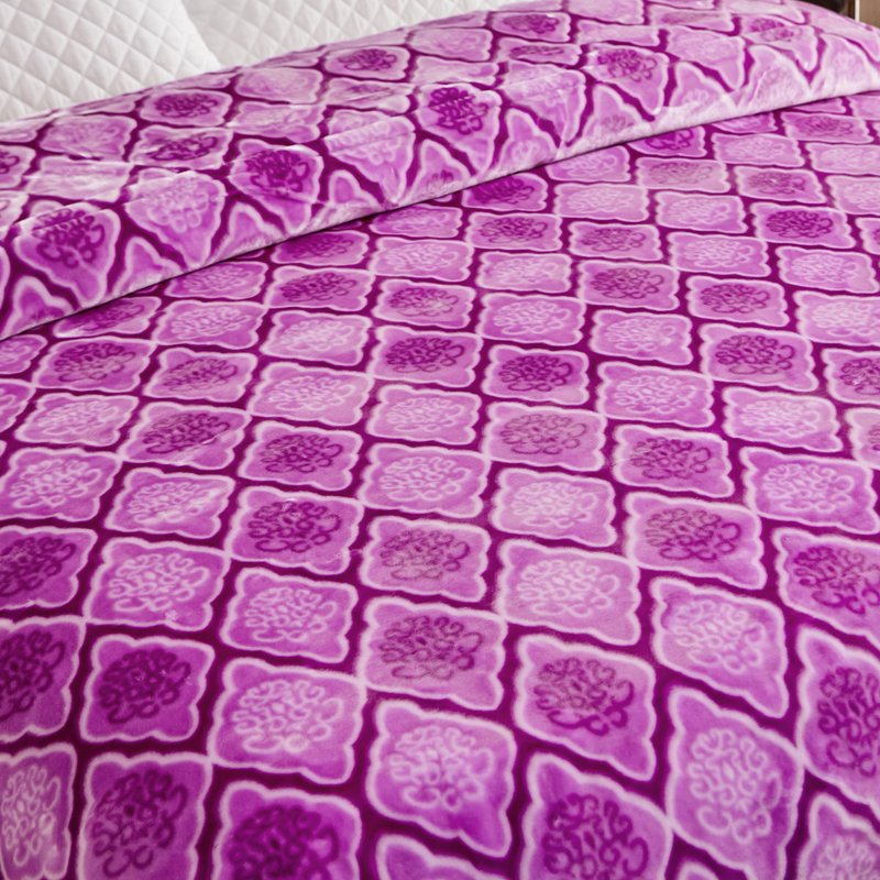King Size Purple Mink Fleece Blanket 10.5lbs Heavy Warm Bedspread 87x94
