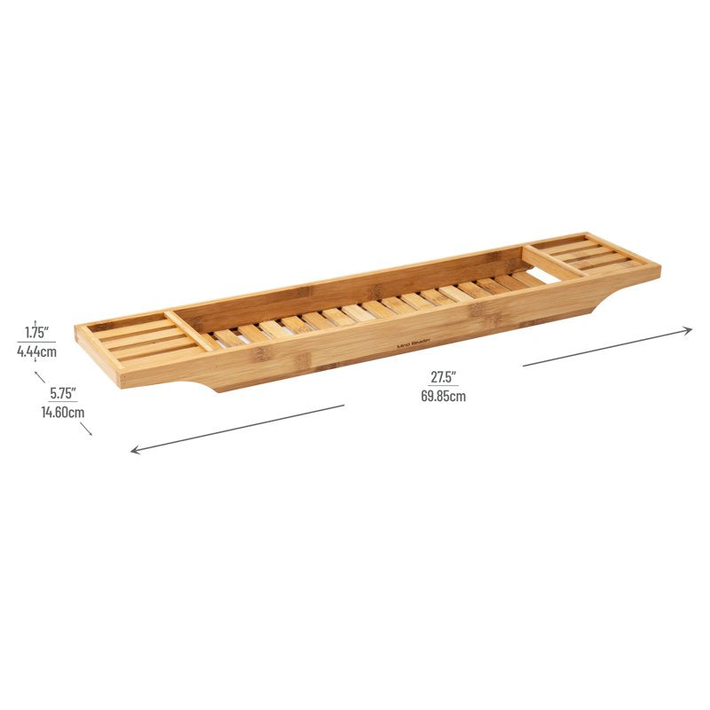 Bath Caddy Shower Organizer - Wooden Bathroom Accessory, Rayon Bamboo, Brown