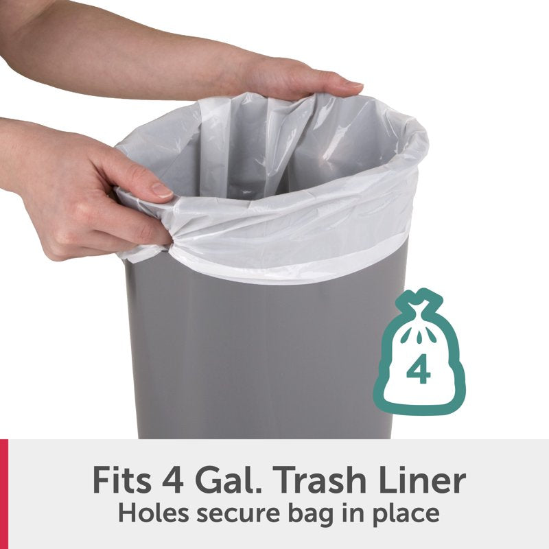 Small Bathroom Trash Can - 2.6 Gallon Step Lid, White - 2 Pack