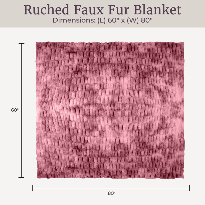 Pink Faux Fur Throw Blanket 60x80 Inch Cozy Bed Sofa Accessory - Lavish Home