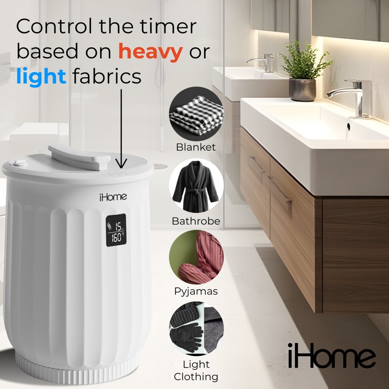 20L Towel Warmer with Fragrance Pad Holder, 400W White Plastic Bathroom Heater