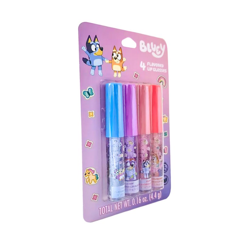 Bluey Lip Gloss Set - 4 Vibrant Shades in Fun Packaging
