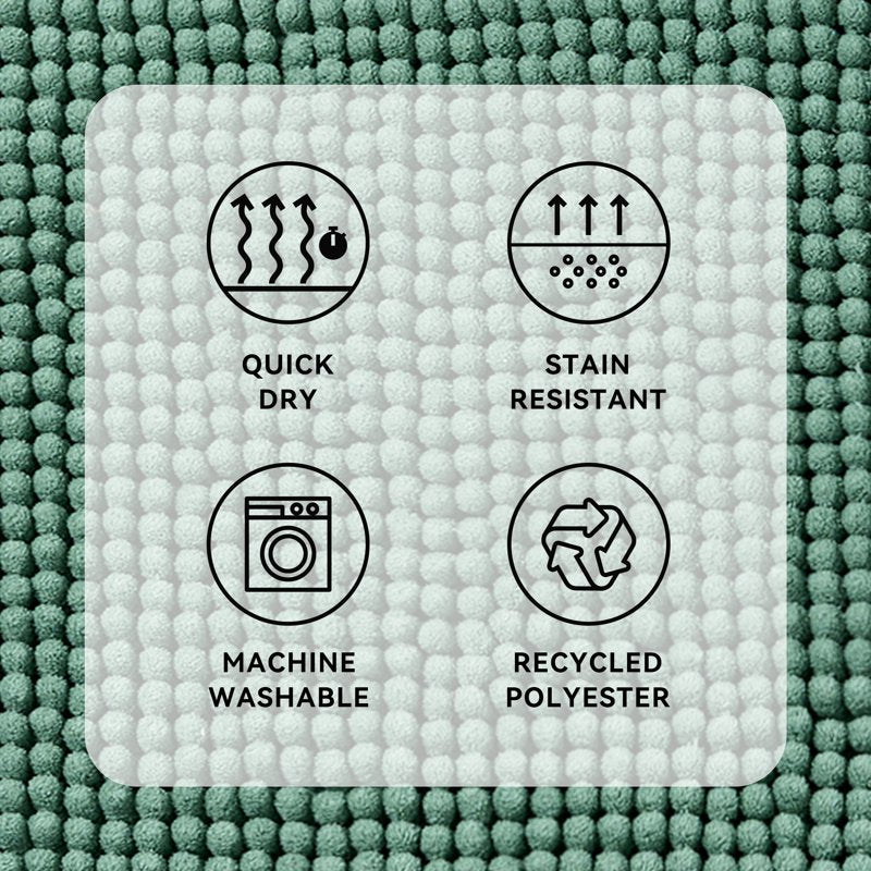 Mainstays Foam Noodle Bath Rug - Green, 20 x 32 Inches