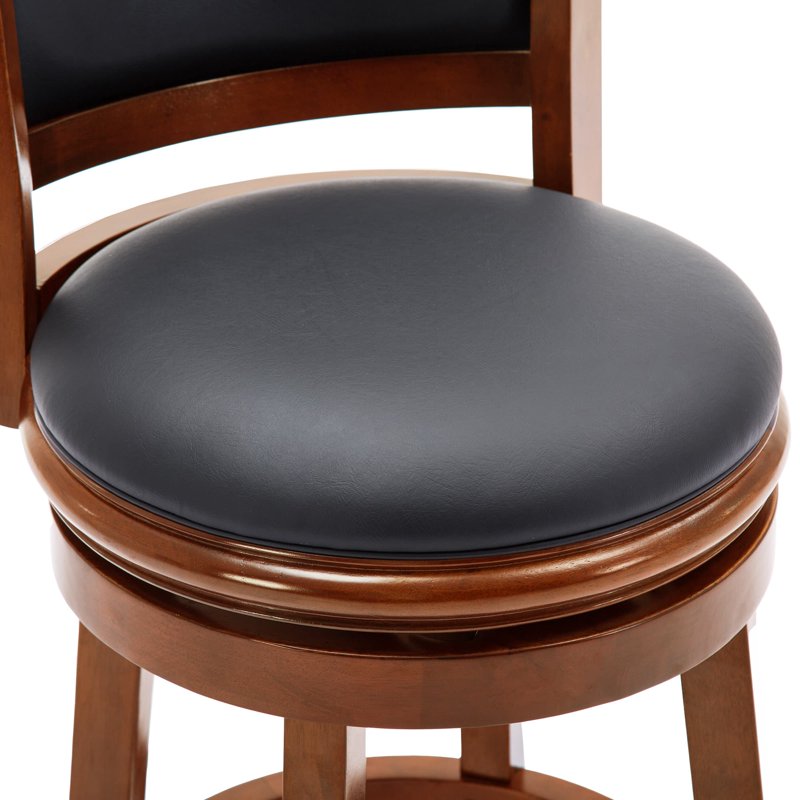Augusta Swivel Wood Bar Stool - Amber Finish, Eco-Friendly Design