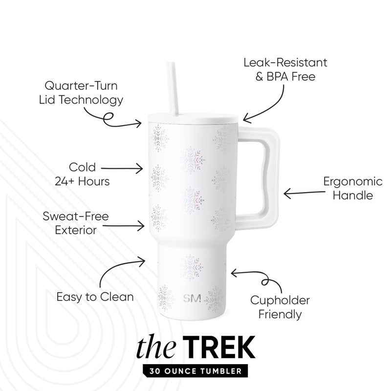 Insulated Stainless Steel Trek Tumbler with Straw Lid - Crystal Freeze