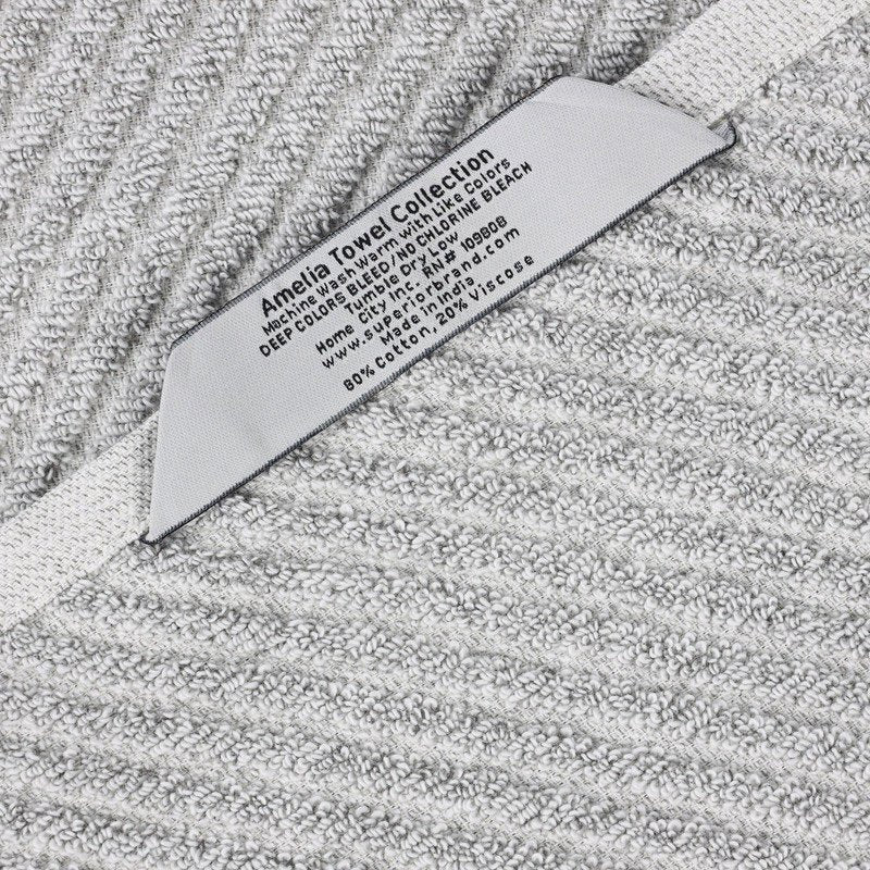 Hand Towel Set - 6 Pack, Platinum, Viscose Cotton Blend Medium Weight - Variation of THIS listing