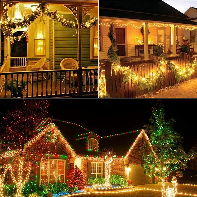 2Pack Warm White Solar Fairy Lights Outdoor Waterproof 33ft 100 LED with 8 Modes