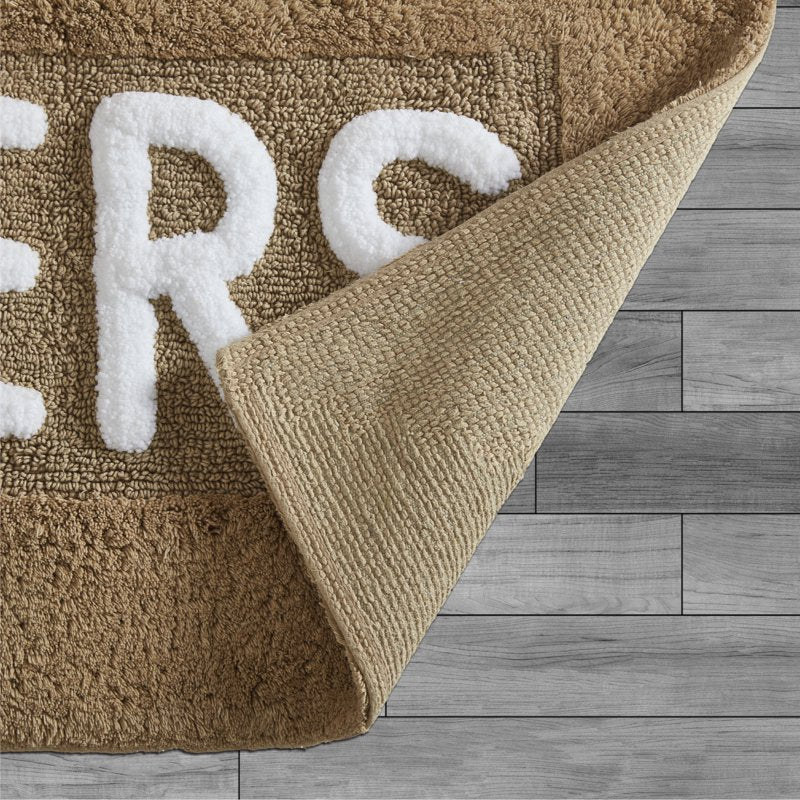 Jean Pierre "Hers" 21"x34" Cotton Bath Rug, Linen