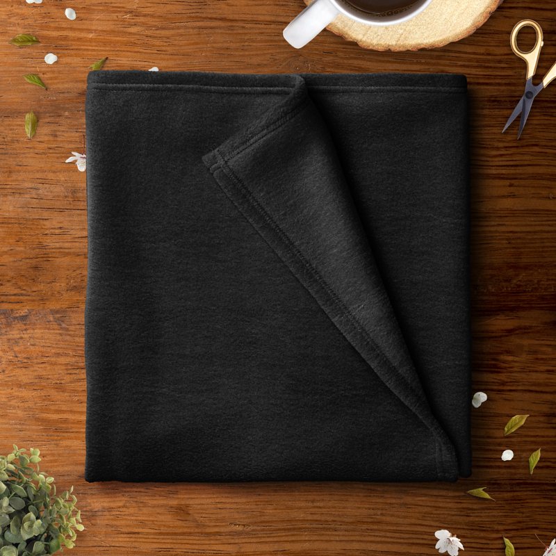 Black Fleece Fabric Precut 58x1.5 Yards - Anti-Pill Plush Polyester for Sewing & Crafts - Single