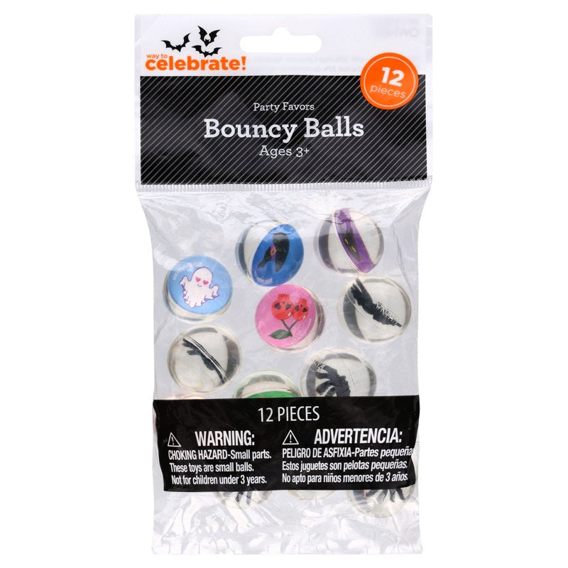 Halloween Bouncy Balls Party Favors - Multicolor 12 Pack for Kids and Parties