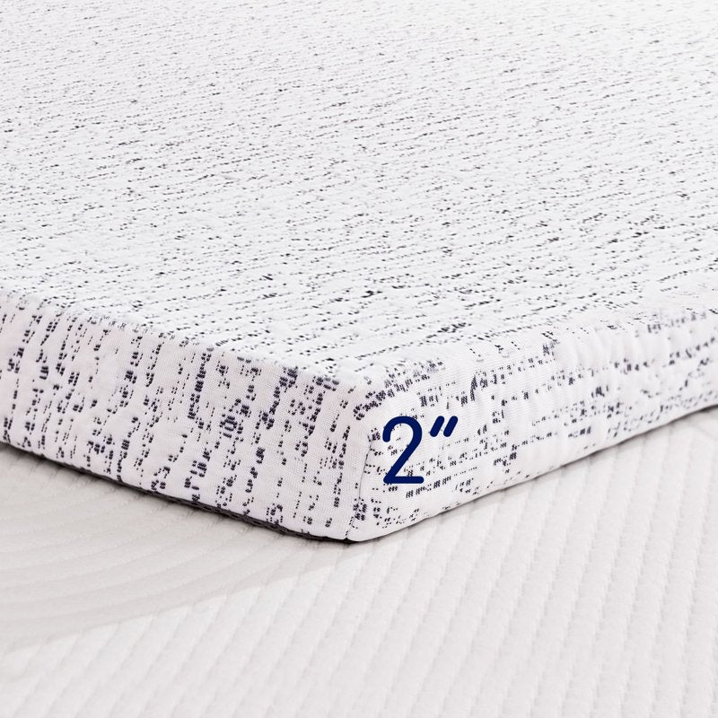 King Gel Infused Memory Foam Mattress Topper with Cooling Cover - 2 Inch