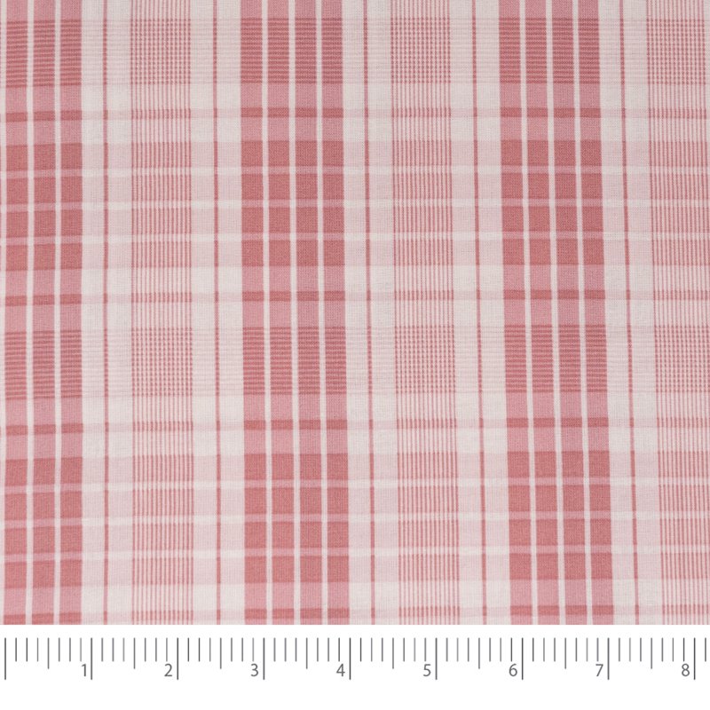 Cotton Quilt Fabric 1 Yard - Plaid Tea Rose Print, 44" Wide - Single