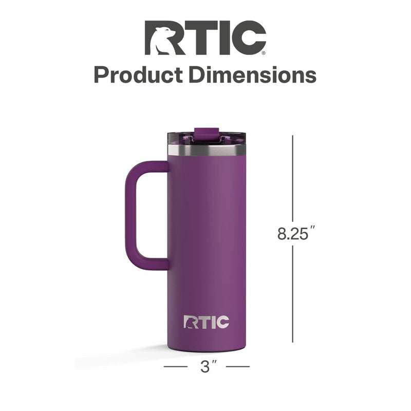 20 oz Insulated Travel Mug - Ceramic Lined, Leak-Resistant, Berry Jam