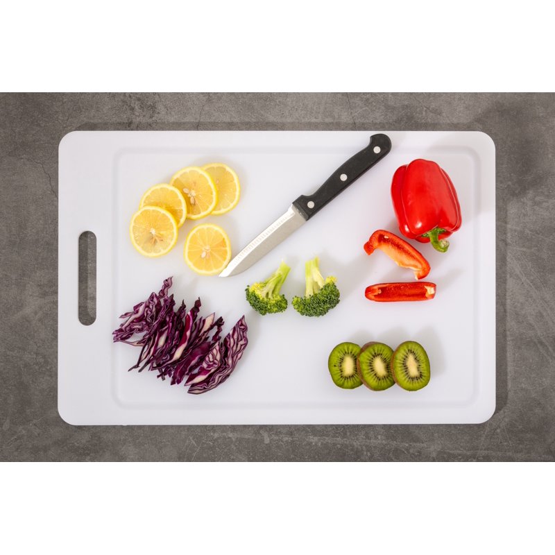 Non-Slip Poly Cutting Board - 12" x 18" with Juice Groove