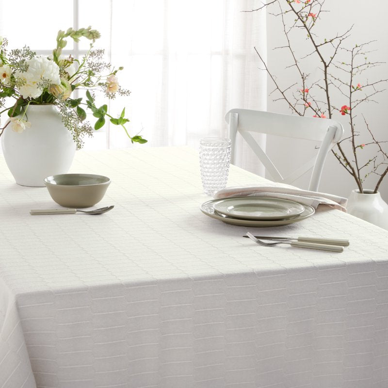 Honeycomb Fabric Tablecloth - Beige, 60" x 120"