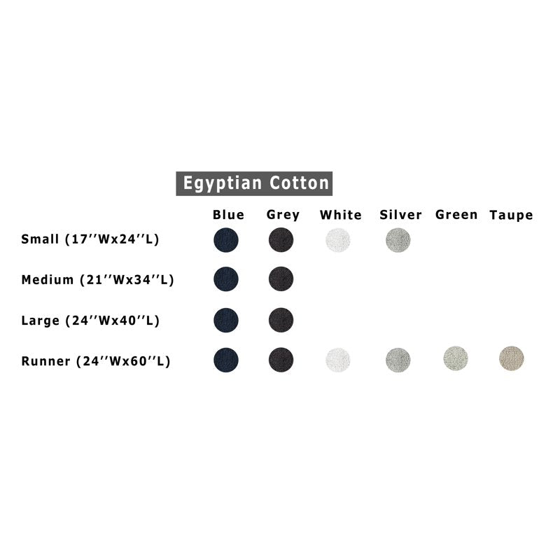 Hotel Style Beige Egyptian Cotton Bath Runner 24 x 60 Inches - Non-Skid Backing
