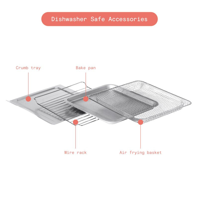 Infrared Air Fry Toaster Oven - 9 Slice, 1800W, Black Sesame