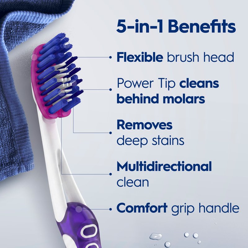 Medium Toothbrush Set - 4 Pack with Stain Eraser