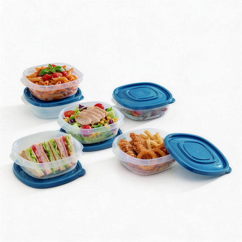 Square Plastic Food Storage Containers - 2.9 Cup, 5 Pack