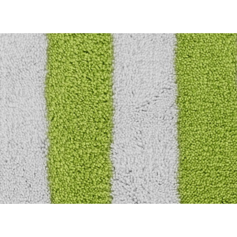 Beach Stripe Washable Bath Rug Set - Lime Green/White, 2 Pieces